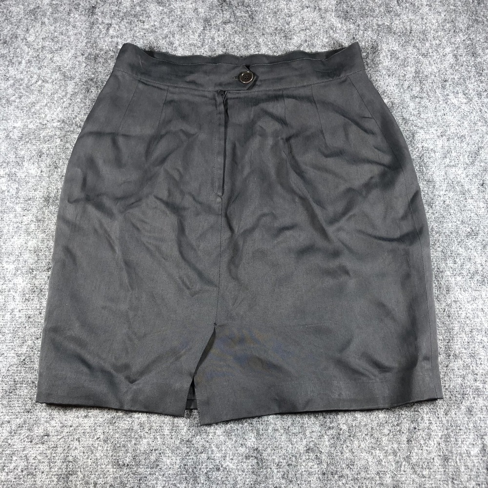 Banana Republic Skirt Womens 12 Gray Made in Italy Pencil Lined Front Slit Work